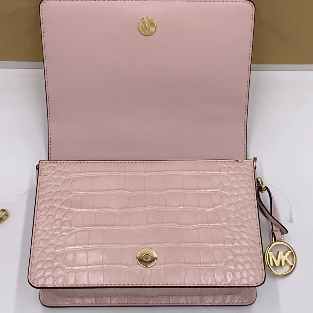 MICHAEL KORS MERCER SM CLUTCH XBODY POWDER BLUSH